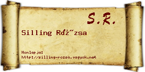 Silling Rózsa névjegykártya